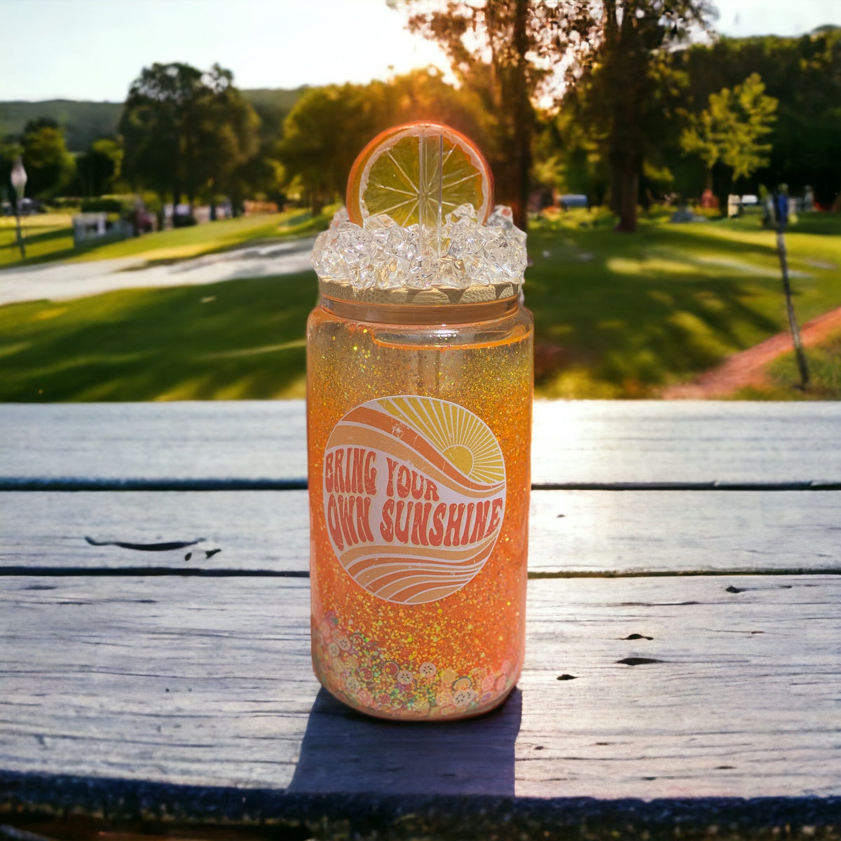 Sunshine Looks Good on You Glass Cup with Straw – Clifton Collective