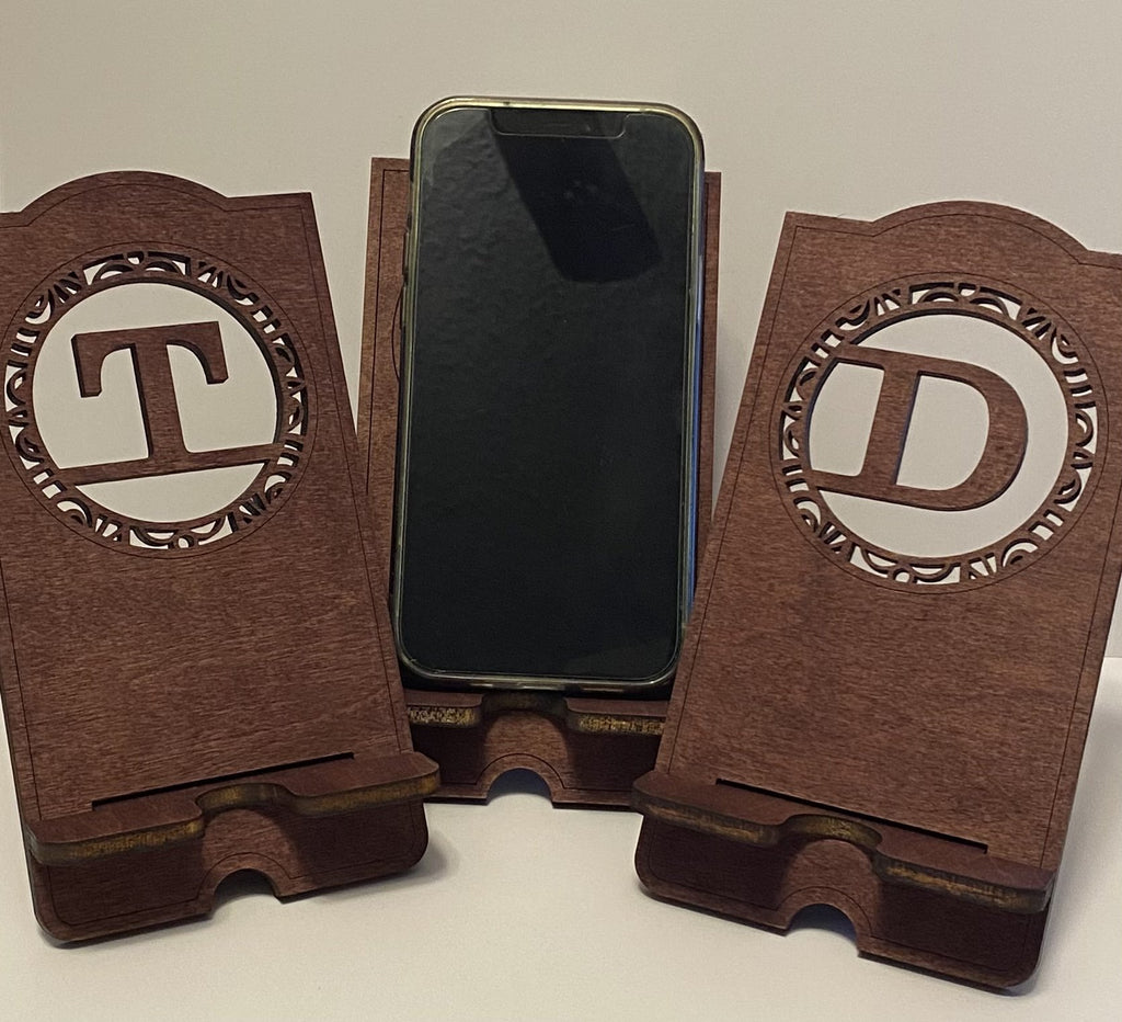 Single Monogram Cell Phone Stand
