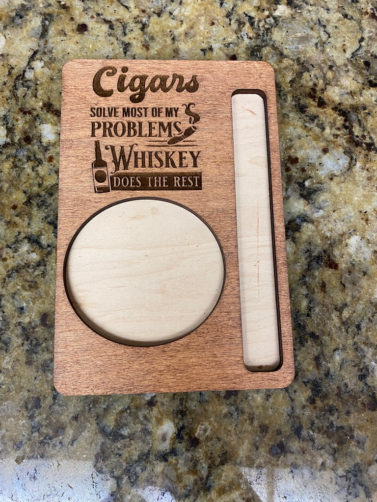 Cigar and glass holder
