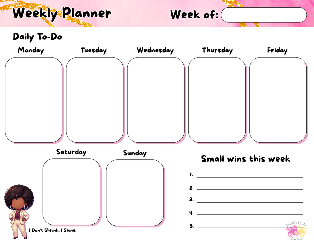 The Audacity Collection — Weekly Desk Planner