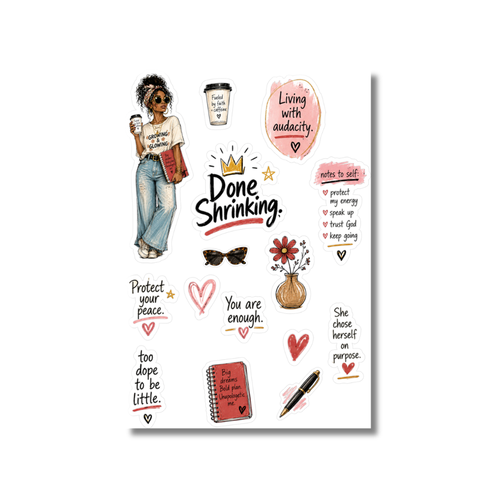 Done Shrinking Sticker Sheet