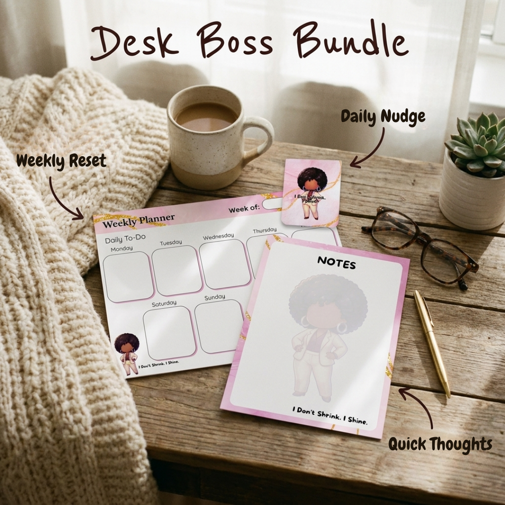 The Desk Boss Bundle — Planner, Notepad & Bookmark | The Audacity Collection